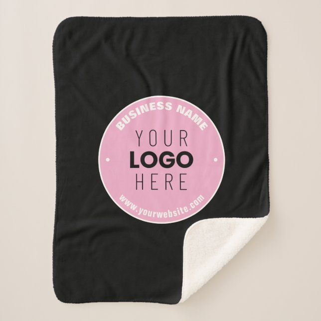 Easy Logo Replacement & Editable Text | Pink/DIY Sherpa Blanket (Front)