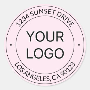 Easy Logo Replacement & Editable Text Pink Ombre Classic Round Sticker