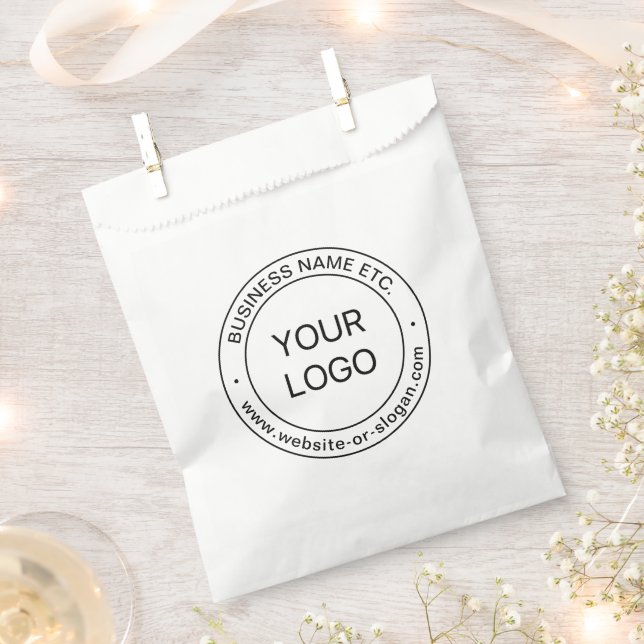 Easy Logo Replacement & Editable Text | White Favour Bags (Clipped)