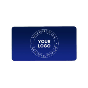 Easy Logo Replacement & Text Dark Blue Gradient Label