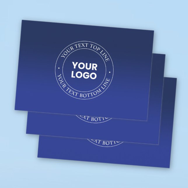 Easy Logo Replacement & Text | Dark Blue Gradient Wrapping Paper Sheet (Creator Uploaded)