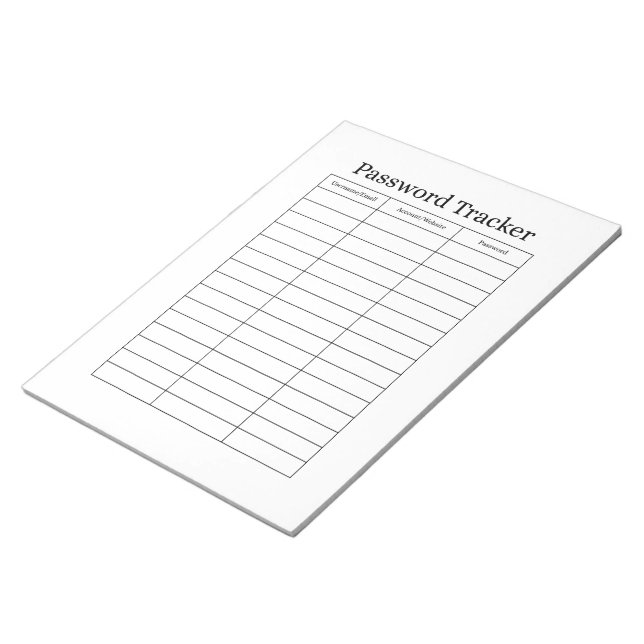 Easy Password Tracker Notepad  (Angled)