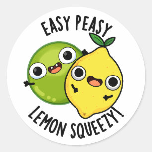 Easy Peasy Lemon Squeezy Funny Fruit Puns Classic Round Sticker