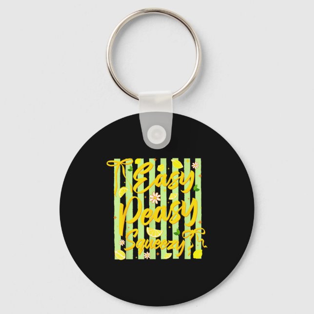 Easy peasy lemon squeezy funny summer vibes key ring (Front)