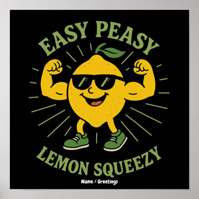 Easy Peasy Lemon Squeezy Gift – Funny Hello Summer Poster (Front)