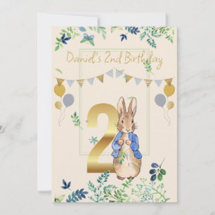Easy Personalise 2nd Birthday Peter the Rabbit  Invitation