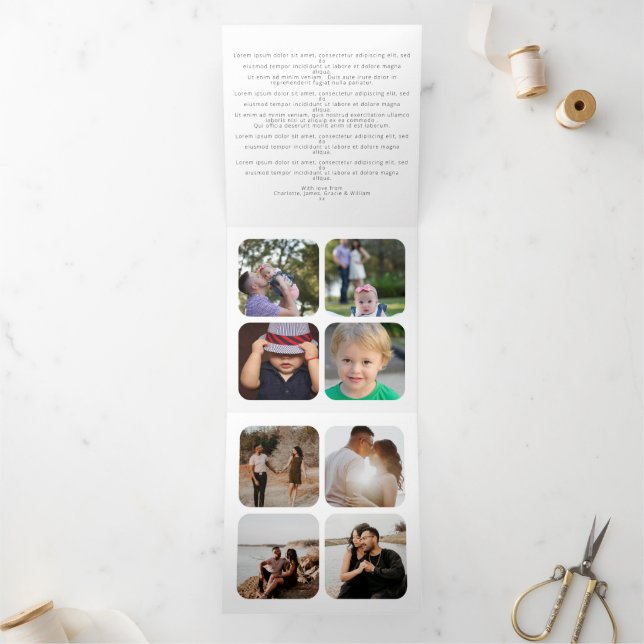Easy Personalise Your Own Unique Photo Tri-Fold Card (Inside)