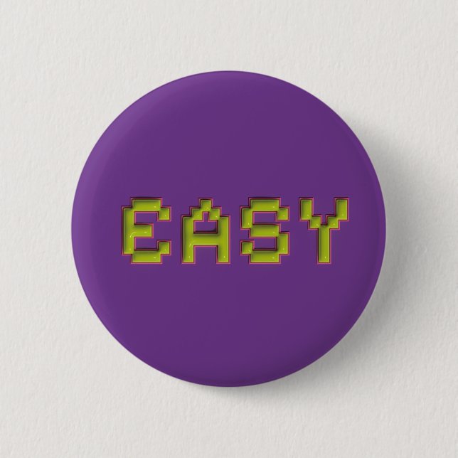 EASY Pixel Art Purple Gaming Button - Neon 3D Styl (Front)
