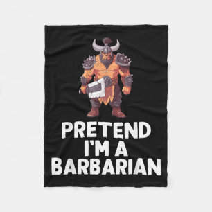 Easy Pretend A Barbarian Costume Halloween Funny Fleece Blanket