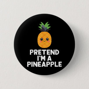 Easy Pretend A Pineapple Costume Halloween Funny 6 Cm Round Badge