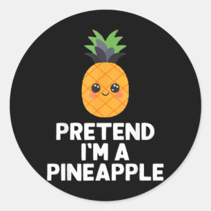 Easy Pretend A Pineapple Costume Halloween Funny Classic Round Sticker
