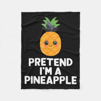 Easy Pretend A Pineapple Costume Halloween Funny Fleece Blanket