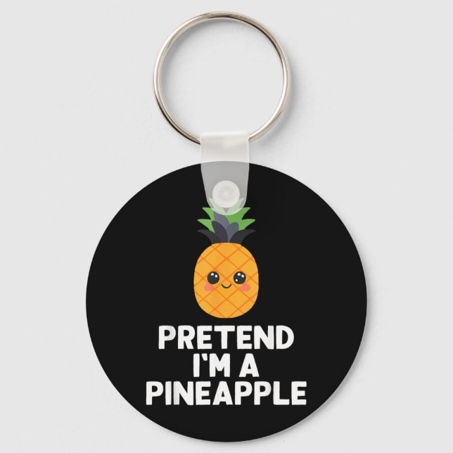 Easy Pretend A Pineapple Costume Halloween Funny Key Ring (Front)