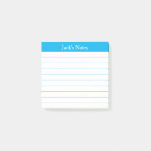 Easy Read Classic Sky Blue Lined Personalized Post-it Notes