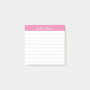 Easy Read Pink Lined Personalized Post-it Notes