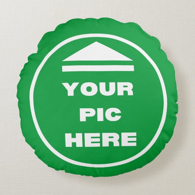 EASY! Round Throw Pillow 16" Cotton - Customise (Front)