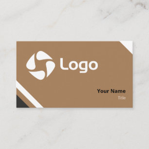 Easy Solid Black and White Flat Triangles Business Card