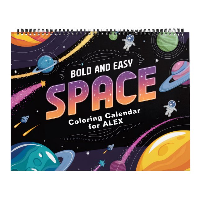 Easy Space Coloring Calendar (Cover)
