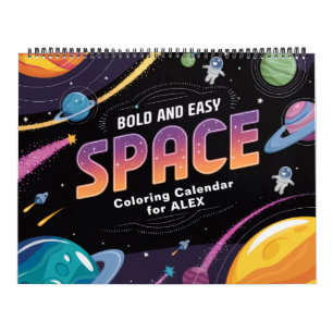 Easy Space Colouring Calendar