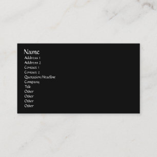 Easy Template, plain black Business Card