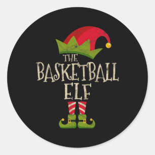 Easy The Basketball Elf Costume Family Group Gift Classic Round Sticker