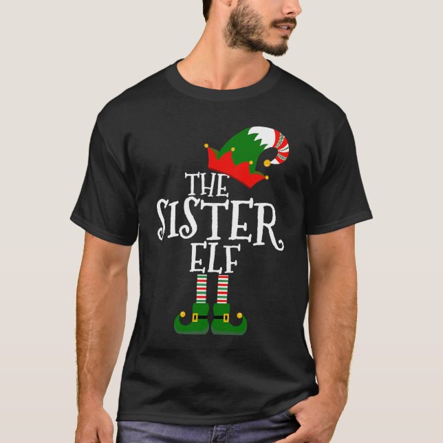 Easy The Sister Elf Costume Matching Family Group  T-Shirt (Front)