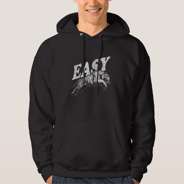 Easy Tiger Distressed Funny Pun Mens Womens Top (Front)