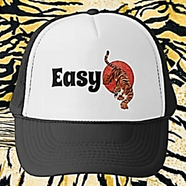 "Easy Tiger" Funny Trucker Hat – Bold Typography (Creator Uploaded)