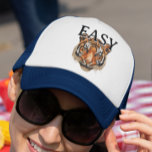 Easy Tiger Portrait Faux Sequin look Trendy  Trucker Hat<br><div class="desc">This design may be personalised by choosing the Edit Design option. You may also transfer onto other items. Contact me at colorflowcreations@gmail.com or use the chat option at the top of the page if you wish to have this design on another product or need assistance with this design. I am...</div>