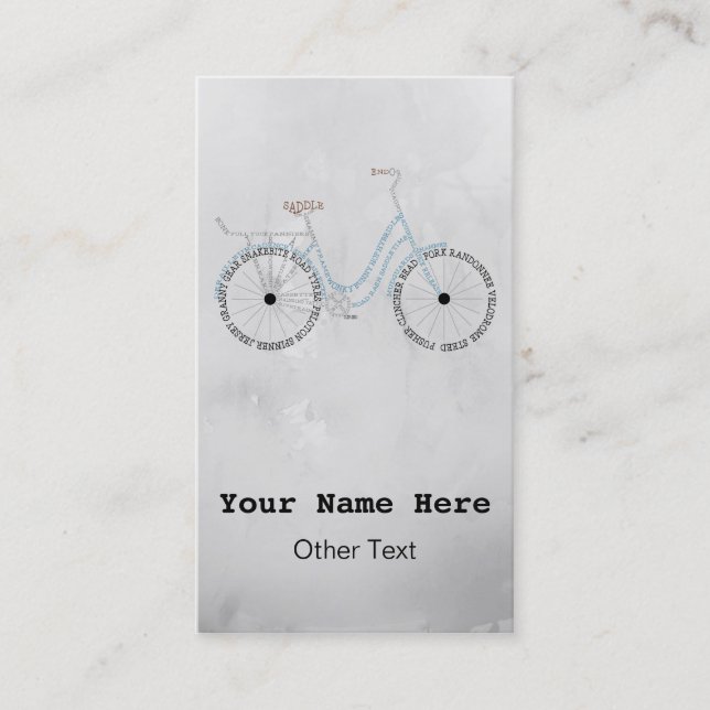 Easy to Customise Bicycle Bike Business Cards (Front)
