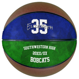 easy to personalise blue green basketball gifts
