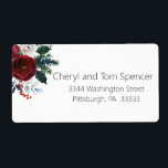 Easy To Read Christmas Floral Return Address Label<br><div class="desc">Label your mail with this easy to read monogram return address label. This design features a Christmas flowers and custom typography on a crisp,  white background. Add your information to complete the look.</div>