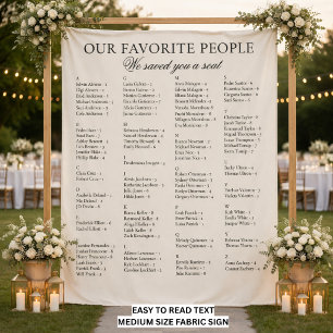 Easy to Read Fabric Wedding Seating Chart Sign Tapestry