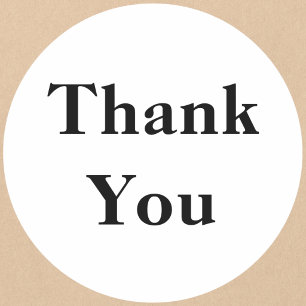Easy To Read Minimal Thank You Classic Round Sticker