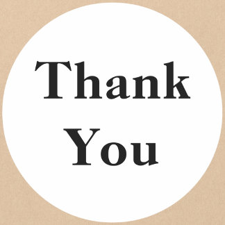 Easy To Read Minimal Thank You Classic Round Sticker