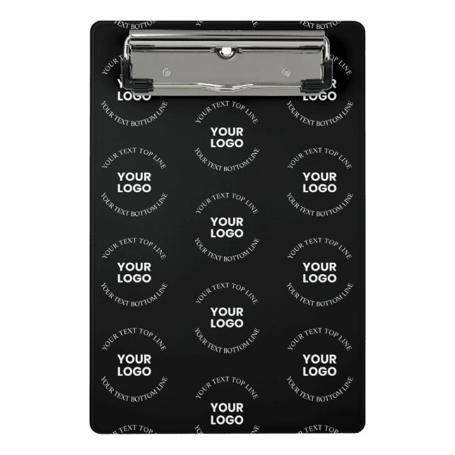 Easy to Replace Logo & Editable Text Pattern Mini Clipboard (Front)