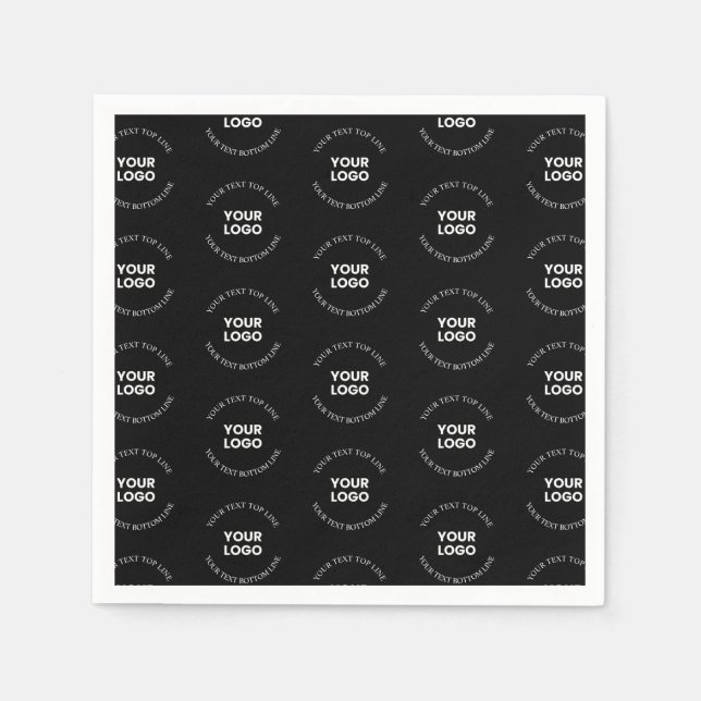 Easy to Replace Logo & Editable Text Pattern Napkin (Front)