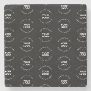 Easy to Replace Logo & Editable Text Pattern Stone Coaster