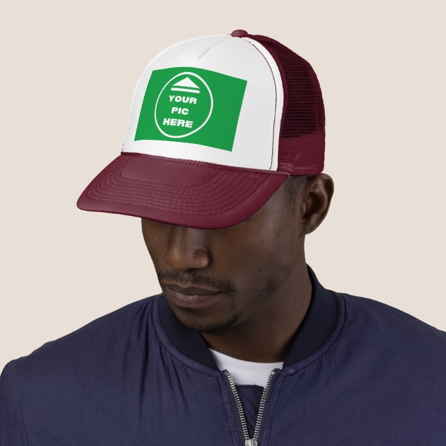 EASY! Trucker Hat - White and Maroon - Customise (In Situ)