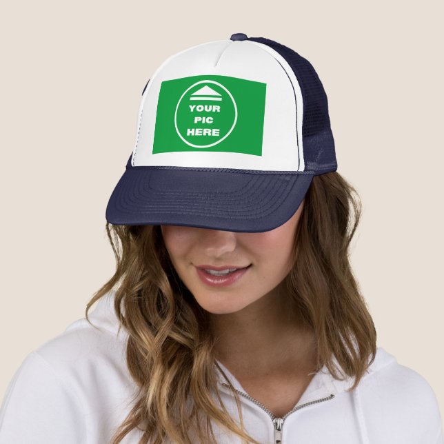 EASY! Trucker Hat - White and Navy Blue -Customise (In Situ)