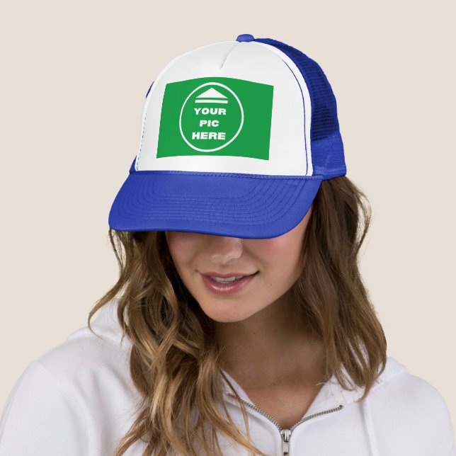 EASY! Trucker Hat - White and Royal - Customise (In Situ)