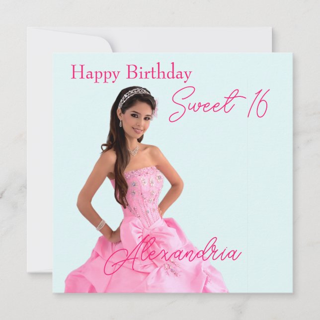 Easy Upload Photo Add Name Happy Birthday  Card (Front)