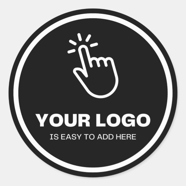 Easy Upload Your Logo Custom Low Minimums Black Classic Round Sticker (Front)