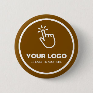 Easy Upload Your Logo Custom Low Minimums Brown 6 Cm Round Badge