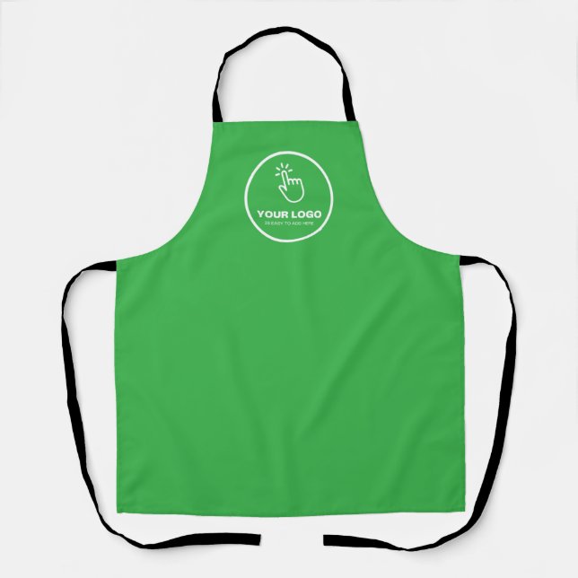 Easy Upload Your Logo Custom Low Minimums Green Apron (Front)