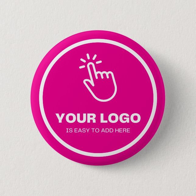 Easy Upload Your Logo Custom Low Minimums Pink 6 Cm Round Badge (Front)
