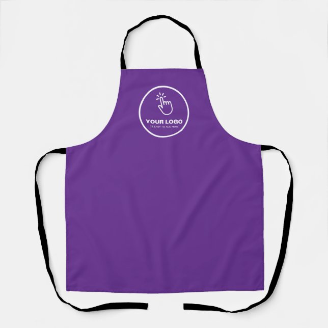Easy Upload Your Logo Custom Low Minimums Purple Apron (Front)