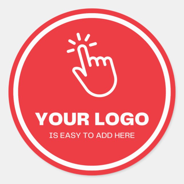 Easy Upload Your Logo Custom Low Minimums Red Classic Round Sticker (Front)