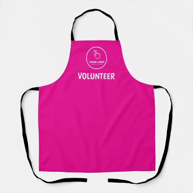 Easy Upload Your Logo Custom Volunteer Pink Apron (Front)