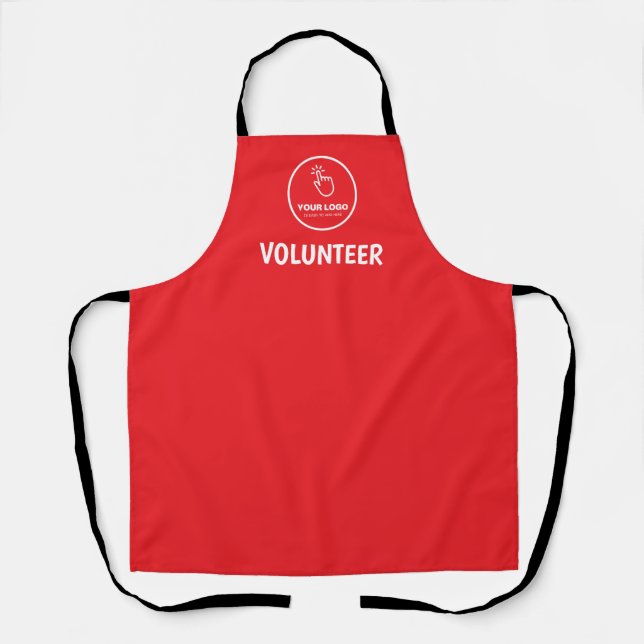Easy Upload Your Logo Custom Volunteer Red Apron (Front)